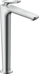 AXOR CITTERIO C EENGREEPS WASTAFELMENGKRAAN 250 COOLSTART EN PUSHOPEN AFVOERPLUG EN CUBIC CUT BRUSHED BLACK CHROME 49051340