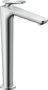 AXOR CITTERIO C EENGREEPS WASTAFELMENGKRAAN 250 COOLSTART EN PUSHOPEN AFVOERPLUG EN CUBIC CUT BRUSHED BLACK CHROME 49051340