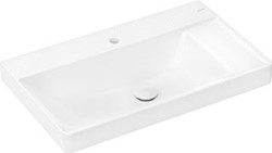 HANSGROHE XELU Q OPZETWASTAFEL GESLEPEN MET PLANCHET RECHTS 800/480 MET KRAANGAT ZONDER OVERLOOP SMARTCLEAN WIT 61027450