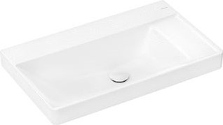 HANSGROHE XELU Q OPZETWASTAFEL GESLEPEN MET PLANCHET RECHTS 800/480 ZONDER KRAANGAT EN OVERLOOP SMARTCLEAN WIT 61029450