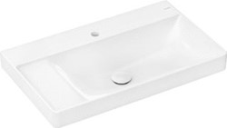 HANSGROHE XELU Q OPZETWASTAFEL GESLEPEN MET PLANCHET LINKS 800/480 MET KRAANGAT ZONDER OVERLOOP SMARTCLEAN WIT 61033450