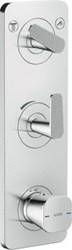AXOR CITTERIO C THERMOSTAAT MODULE 380/120 MET PLAAT VOOR 2 DOUCHEFUNCTIES EN CUBIC CUT BRUSHED BLACK CHROME 49701340