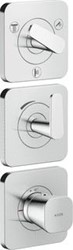 AXOR CITTERIO C THERMOSTAAT MODULE 380/120 MET ROZETTEN VOOR 3 DOUCHEFUNCTIES BRUSHED BLACK CHROME 49710340