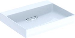 GEBERIT ONE WASTAFEL AFVOER HORIZONTAAL 60X48CM ZONDER KRAANGAT ZONDER OVERLOOP KERATECT HORIZONTALE AFVOER 505.033.00.1