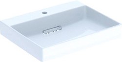 GEBERIT ONE WASTAFEL AFVOER HORIZONTAAL 60X48CM MET KRAANGAT ZONDER OVERLOOP KERATECT HORIZONTALE AFVOER 505.034.00.1