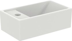 IDEAL STANDARD TEMPO FONTEIN MET KRAANGAT LINKS ZONDER OVERLOOP 37X21X11CM MAT WIT E2113V1