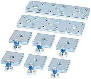 HENSEL RAILVERBINDERS 3 VOUDIG VOOR U PROFIEL MONTAGE RAIL (SET 2 ST) Mi VB 32