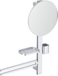 IDEAL STANDARD ALU+ ACCESSOIRE BAR MET SPIEGEL ROND 32.8CM SILVER BD588SI