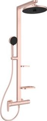 IDEAL STANDARD ALU+ CERAFLOW DOUCHESYSTEEM MET DOUCHEKRAAN THERM. MET HOOFDD. M 2 STRAALSOORTEN 26CM HOH=15CM MET HANDDOUCHE MET 2 STRAALSOORTEN 10CM ROSE BD584RO