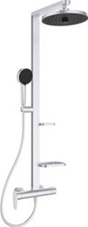IDEAL STANDARD ALU+ CERAFLOW DOUCHESYSTEEM MET DOUCHEKRAAN THERM. MET HOOFDD. M 2 STRAALSOORTEN 26CM HOH=15CM MET HANDDOUCHE MET 2 STRAALSOORTEN 10CM SILVER BD584SI