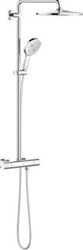 GROHE RAINSHOWER SMARTACTIVE 310 DOUCHESYSTEEM MONO ROND MET DOUCHEKRAAN THERMOSTATISCH MET AQUADIMMER HOH=15CM MET HOOFDDOUCHE 31CM EN HANDDOUCHE 13CM BRUSHED HARD GRAPHITE 26836AL0