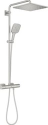 GROHE RAINSHOWER SMARTACTIVE 310 CUBE DOUCHESYSTEEM MONO VIERKANT MET DOUCHEKRAAN THERMOSTATISCH MET AQUADIMMER HOH=15CM MET HOOFDDOUCHE EN HANDDOUCHE SUPERSTEEL 26837DC0