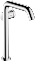 HANSGROHE TECTURIS S 1-GATS WASTAFELKRAAN BM 240 FINE COOLSTART MET PUSH OPEN WASTE MET VASTE UITLOOP VOORSPRONG 16.7CM CHROOM 73373000