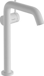 HANSGROHE TECTURIS S 1-GATS WASTAFELKRAAN BM 240 FINE COOLSTART MET PUSH OPEN WASTE MET VASTE UITLOOP VOORSPRONG 16.7CM MAT WIT 73373700