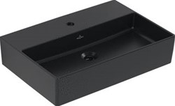 VILLEROY & BOCH MEMENTO 2.0 WASTAFEL 600 X 420 X 135 MM PURE BLACK CERAMICPLUS ZONDER OVERLOOP 4A226LR7