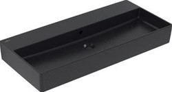 VILLEROY & BOCH MEMENTO 2.0 WASTAFEL 1000 X 470 X 135 MM PURE BLACK CERAMICPLUS MET OVERLOOP ONGESLEPEN 4A22A6R7