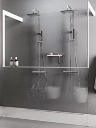 NOVELLINI KUADRA HF FRAME MET PLANCHET INLOOPDOUCHEWAND VRIJSTAAND 154CM (MET 2 MUURSTEUNEN 70 TOT 100CM) HELDER GLAS BRUSHED BRONZE PROFIEL KUADFC156PO-1Q