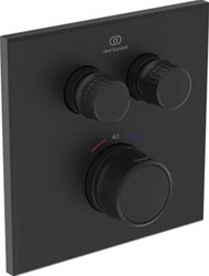 IDEAL STANDARD CERATHERM NAVIGO DOUCHETHERMOSTAAT 2 FUNCTIES VIERKANT OPBOUWDEEL SILK BLACK A7302XG