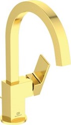 IDEAL STANDARD EXTRA WASTAFELMENGKRAAN MET HOGE UITLOOP 5 L/MIN MET WASTE IN BRUSHED GOLD AFWERKING BD504A2