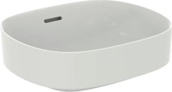 IDEAL STANDARD LINDA-X | OPBOUWWASTAFEL 450X380X155 MM IN SILK WHITE AFWERKING ZONDER KRAANGAT MET OVERLOOP T4399V1