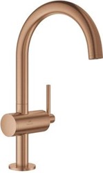 GROHE ATRIO NEW CLASSIC 1-GATS WASTAFELKRAAN L-SIZE MET PUSH OPEN VOORSPRONG 16.6CM BRUSHED WARM SUNSET  24362DL0