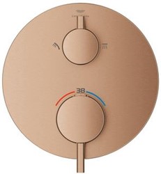 GROHE ATRIO NEW CLASSIC AFBOUWDEEL VOOR INBOUW DOUCHEKRAAN MET 2 UITGANGEN MET OMSTEL BRUSHED WARM SUNSET  24358DL0