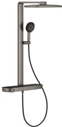 GROHE RAINSHOWER AQUA DOUCHESYSTEEM MET SMARTCONTROL DOUCHEKR. THERM. MET HOOFDD- VIERKANT 40X23CM 2ST. MET HANDDOUCHE 13CM 3 ST. BRUSHED HARD GRAPHITE  100962AL00