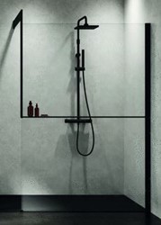 NOVELLINI KUADRA MUURSTEUN AAN DE BINNENKANT MET PLANCHET RECHTS BEVESTIGING MUUR BRUSHED GOLD R80KUFRI10D-P