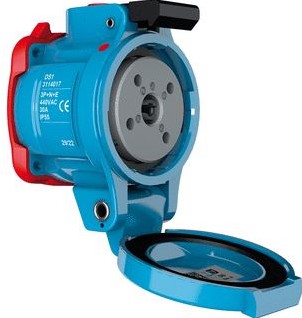 MARECHAL DECONTACTOR DS1 CONTACTDOOS POLY BLAUW SIZE.2 IP55 3P+A 30A 440V AC 3114013