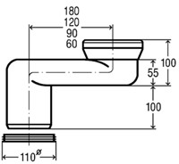 VIEGA SPRONGBOCHT 100/110 MET SPRONG 180MM. WIT. 294 885-2