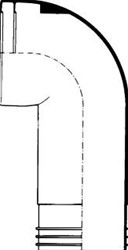 WISA 301A CLOSETAANSLUITSTUK HAAKS KUNSTSTOF WIT LENGTE 180MM UITWENDIGE AANSLUITDIAMETER 100 110MM UITWENDIGE BUISDIAMETER AANSLUITING 100MM HOEK 90GRADEN STEEKMAAT 55MM 7010120220