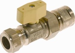VSH MESSING GASKOGELKRAAN 1/2 BINNENDRAAD X 15 MM KNEL 0605319