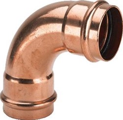 VIEGA PROFIPRESS BOCHT KOPPELING 90GR 15MM X 15MM BRONS (PERS X PERS) 291 501
