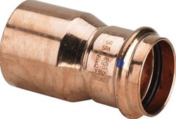 VIEGA PROFIPRESS RECHTE KOPPELING INSTEEKVERLOOP 15MM X 12MM KOPER (INSTEEK X PERS) 296 414