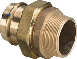 VIEGA SANPRESS 3-DELIG RECHTE KOPPELING 22MM X 1/2 BRONS (PERS X BUITENDRAAD) 142 674