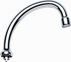 GROHE BUISUITLOOP SANITAIRKRAAN MET MOUSSEUR G3/4 128MM HOOGTE MET AANSLAG 140MM VOORSPRONG J-UITLOOP DRAAIBAAR CHROOM 13076000