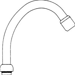 IDEAL STANDARD ONDERDELEN DRAAIBARE HOGE UITLOOP MET STRAALREGELAAR 3/4X130MM CHROOM F963097AA