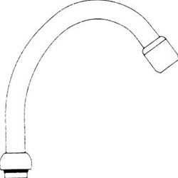 IDEAL STANDARD ONDERDELEN DRAAIBARE HOGE UITLOOP MET STRAALREGELAAR M24X200MM CHROOM F963088AA