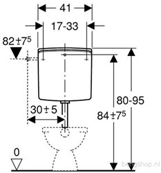GEBERIT TWICO LAAGHANGEND RESERVOIR MET BEDIENINGSKNOP 2-DELIG ALPIEN WIT 140317111