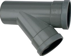 WAVIN WAFIX PVC M-T-STUK 45 GRADEN GR 110 SN8 2MOF/SPIE 1112111004