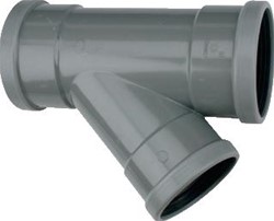 WAVIN WAFIX PVC RR T 45 GRADEN GIETIJZER 110X40 SN4 2M/1L 1112211044