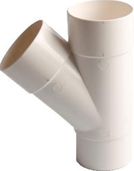 WAVIN PVC HWA T-STUK 45 GRADEN WIT 80 M/VS 4042308004