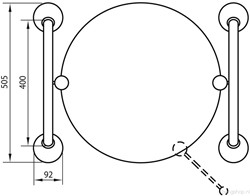 HANDICARE GARNITUUR VOOR KANTELSPIEGEL RVS GECOAT WIT SET VAN 2 LI26420014-02 LI2642-0014-02 LI2642.0014-02
