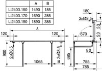 HANDICARE DOUCHERAAM 1690MM RVS MET EPOXY COATING WIT LI2403-1704-02 LI2403.1704-02-2