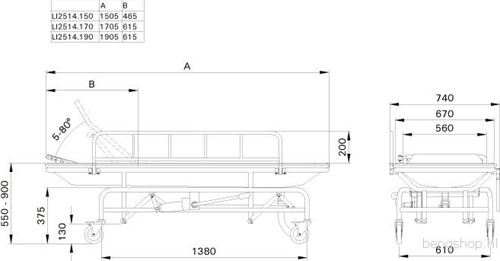 HANDICARE VERSTELBARE DOUCHEBRANCARD 1905MM STAAL MET EPOXY COATING WIT LI25141901-02 LI2514-1901-02 LI2514.1901-02-2