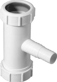 MCALPINE T-STUK 40X40MM 1X WMA PP WIT (VOOR VAAT/WASMACHINE-AANSLUITING) 0055040