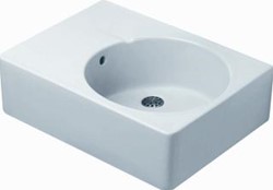 DURAVIT SCOLA KERAMISCHE WASTAFEL 615X460MM AFLEG: RECHTS UITTIKBARE KRAANGATEN: LINKS WIT 0685600000