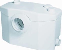 SANIBROYEUR SANIPRO FECALIENVERMALER SANIPRO SILENCE VOOR WC WASTAFEL OF FONTEIN BIDET EN OF DOUCHE 413X180X263MM INLAATZIJDE 1XDN100+3XDN40 WIT 005046 SRUP