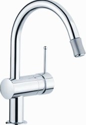 GROHE MINTA KEUKENMENGKRAAN EENGREEPS MOUSSEUR UITTREKBAAR 360MM HOOGTE 209MM VOORSPRONG C-UITLOOP DRAAIBAAR CHROOM 32918000