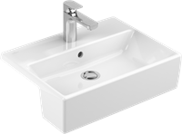 VILLEROY & BOCH MEMENTO VOORBOUWWASTAFEL HOEKIG 3-GATS KRAANGAT MIDDEL OVERLOOP 425 X 550MM (DXB) WIT ALPINE 41335501